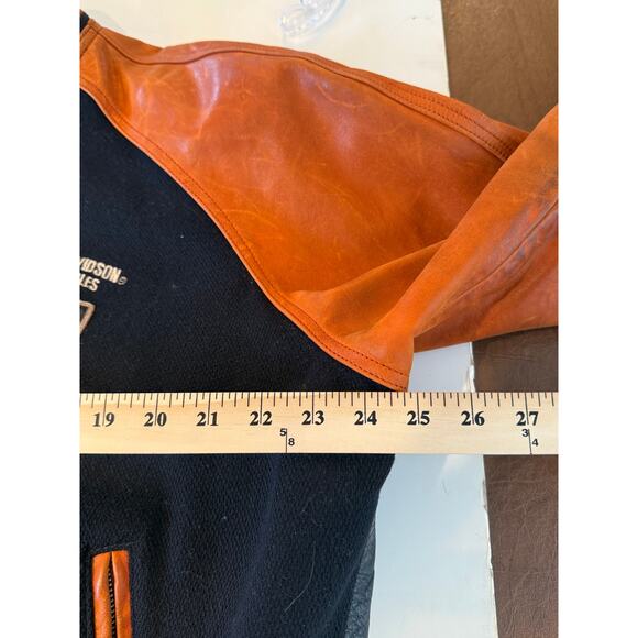 Vintage Harley-Davidson Classic Power Varsity Leather Jacket L | 90s Biker Moto - Picture 9 of 11